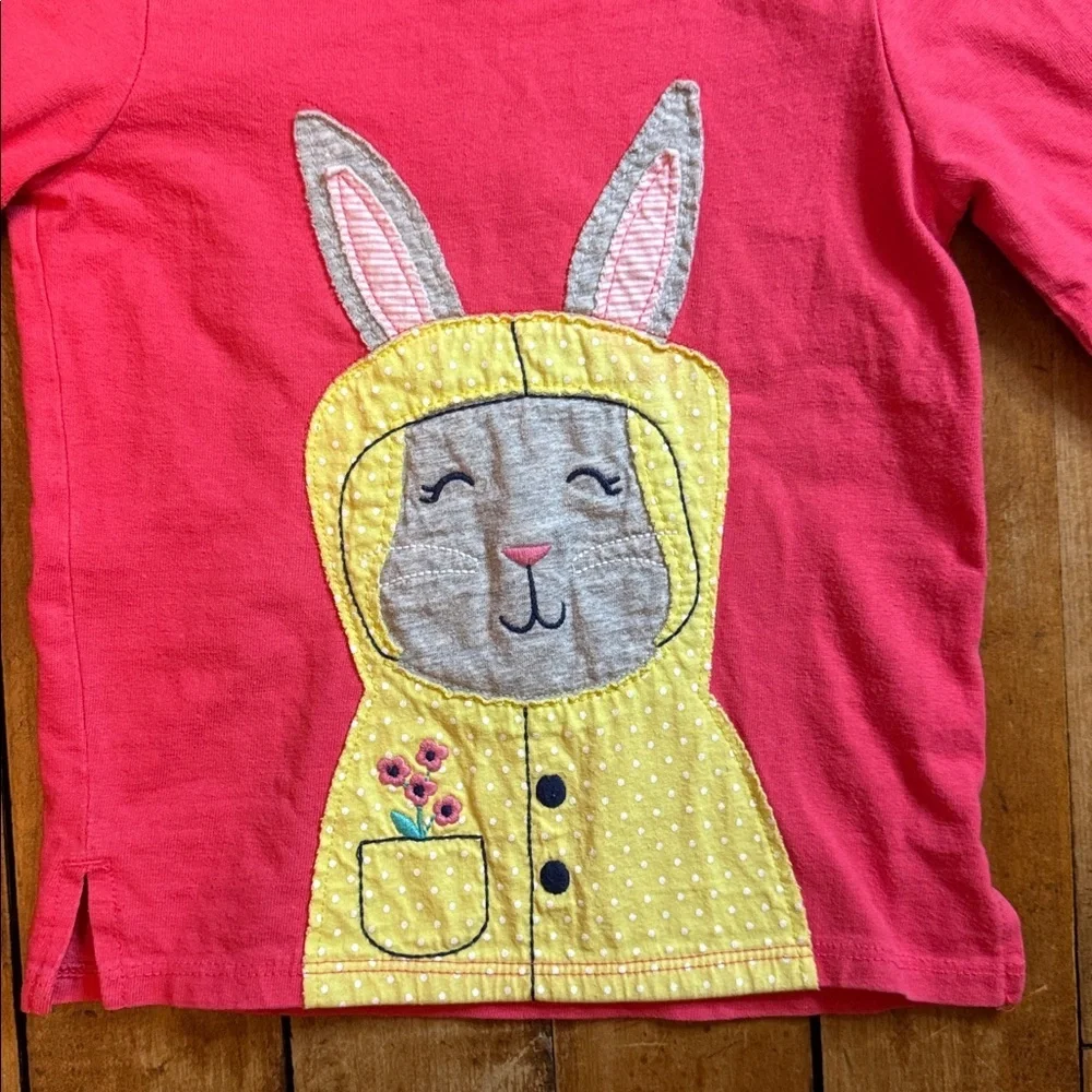 Carters Long Sleeve Bunny Tee size 4T pink coral cotton Easter spring